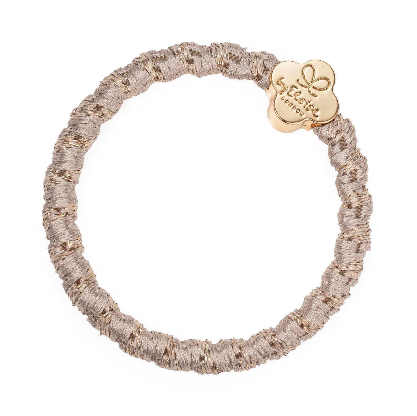 Woven Gold Quatrefoil Blonde Hair Tie