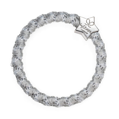 Silver Star Woven Shimmer Hair Tie