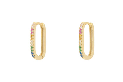 Myers Multicolour Gold Hoop Earrings