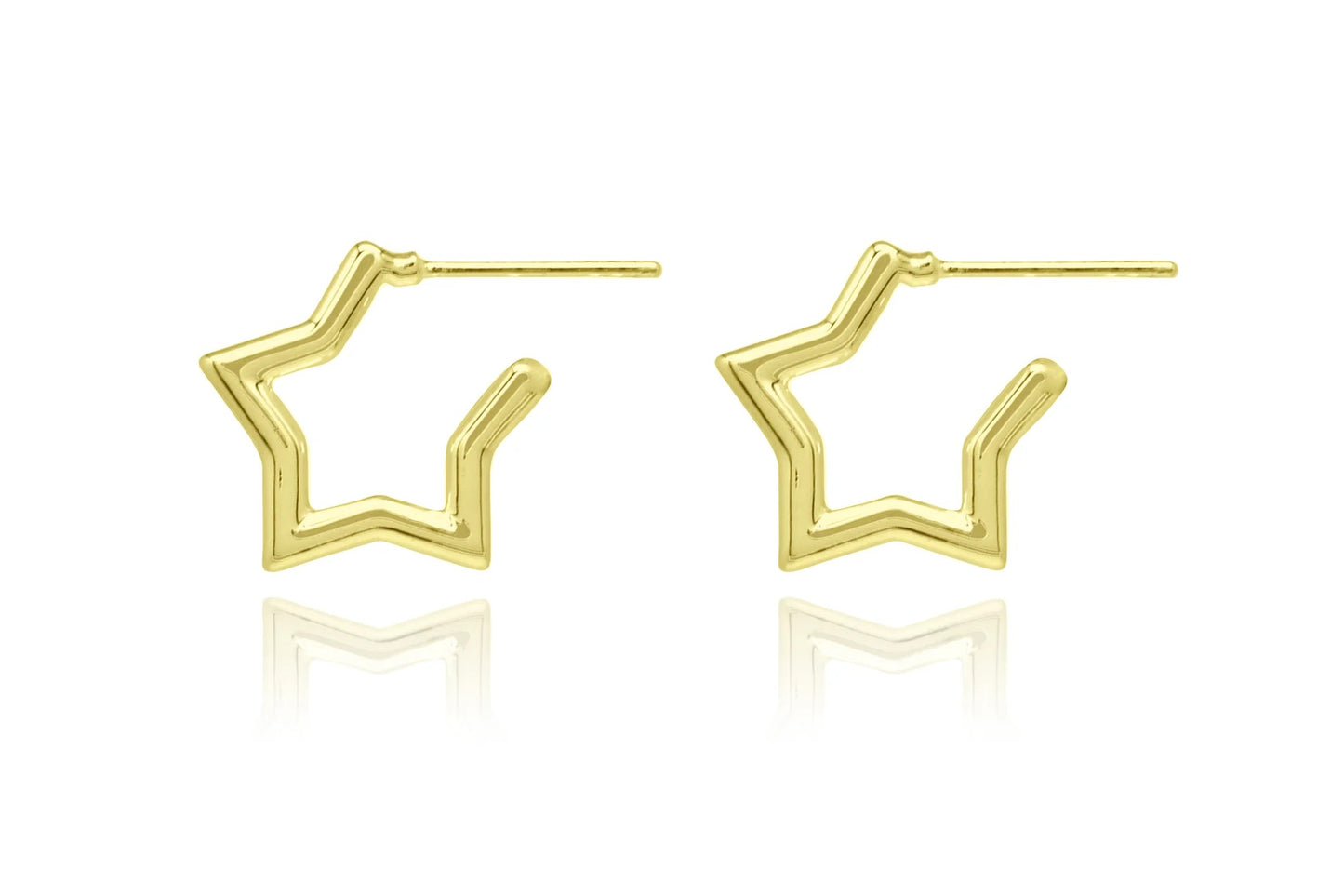 Quasar Gold Star Shaped Earrings