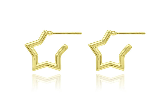 Quasar Gold Star Shaped Earrings