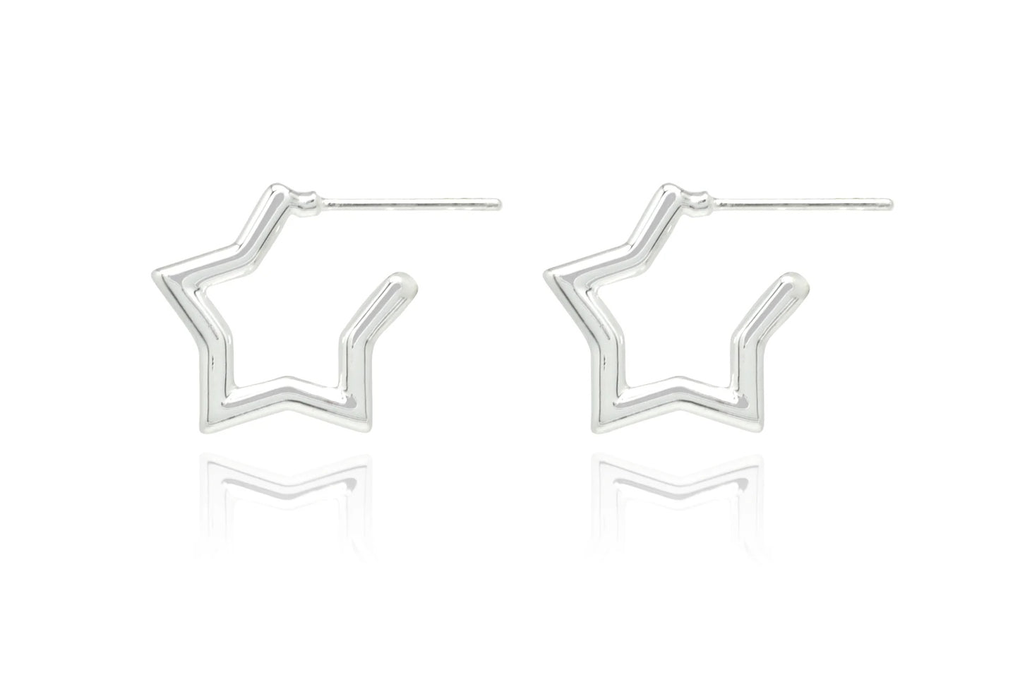 Quasar Silver Star Shaped Earrings