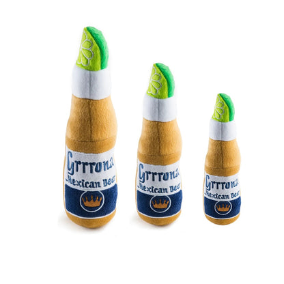 Grrrona Beer Parody Dog Toy available in three sizes