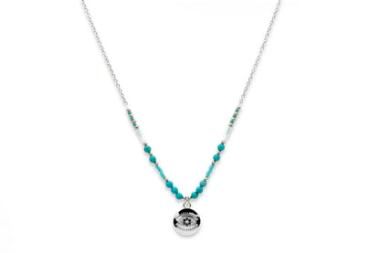 Fortuna Turquoise Silver Evil Eye Necklace