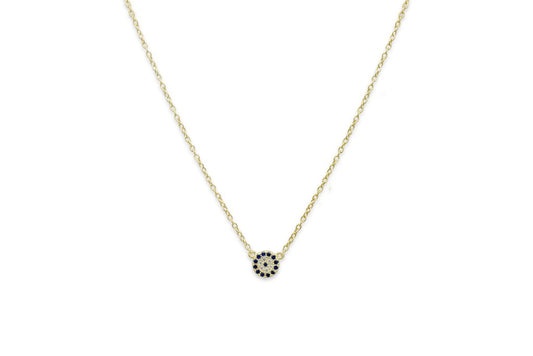 Marnier Gold Blue Disc Necklace