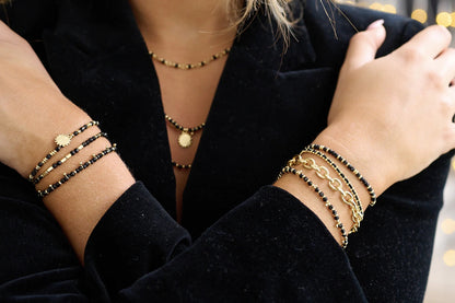 Mystical Black Spinel Gold Bracelet