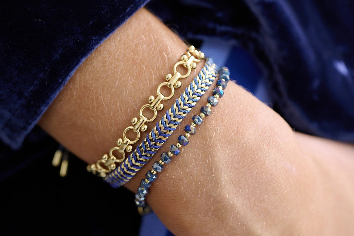Iztac Denim Ombré Gold Bracelet