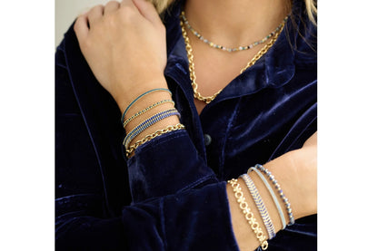Braid Dark Grey & Gold Bracelet