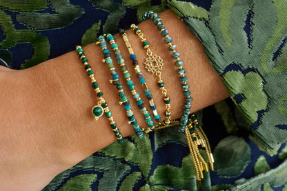 Prunus Green & Gold Bracelet With other bracelets in the collection